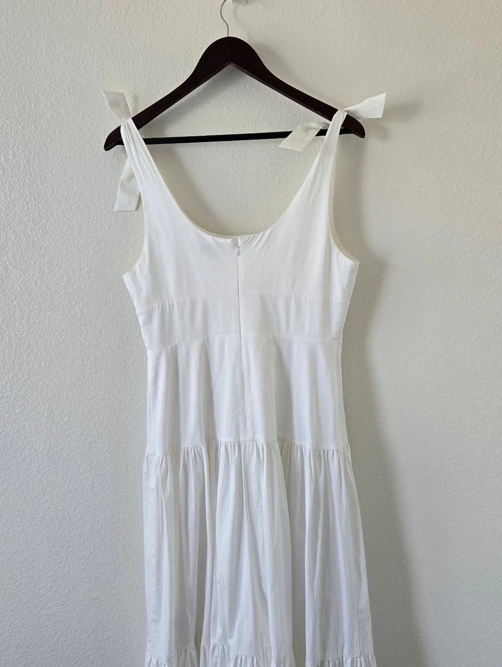 Kate Spade Newport Cotton Poplin Tiered Maxi Dress White Size 8 Fairy Coquette